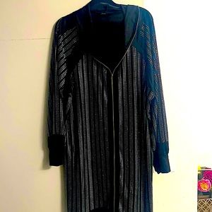 PLUS SIZE CASUAL STRIPE SEQUIN ZIPPER LONG SLEEVE MINI DRESS